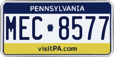 PA license plate MEC8577