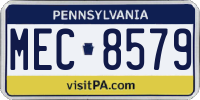 PA license plate MEC8579