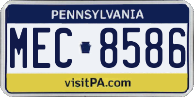 PA license plate MEC8586