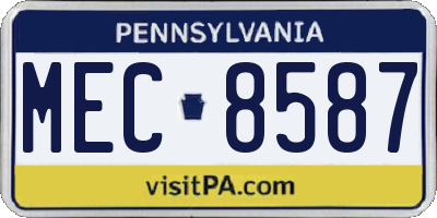 PA license plate MEC8587