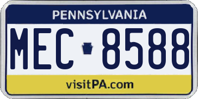 PA license plate MEC8588
