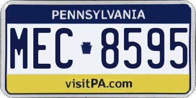PA license plate MEC8595