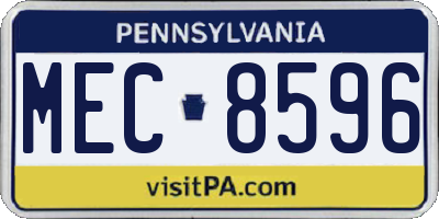 PA license plate MEC8596