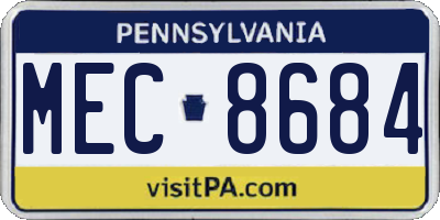 PA license plate MEC8684