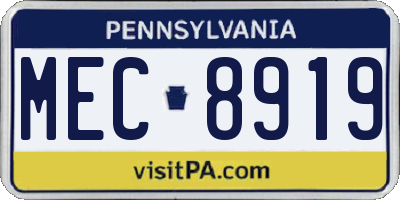 PA license plate MEC8919