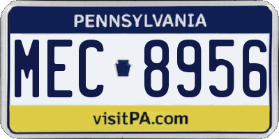 PA license plate MEC8956
