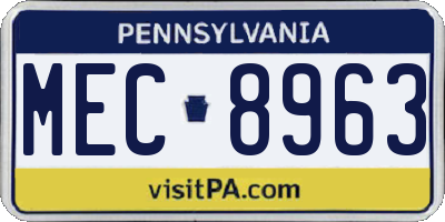 PA license plate MEC8963