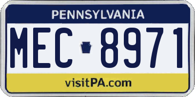 PA license plate MEC8971