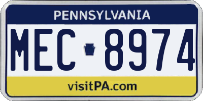 PA license plate MEC8974