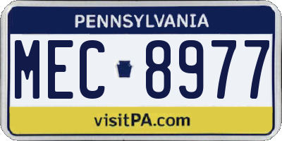 PA license plate MEC8977