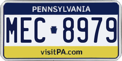 PA license plate MEC8979