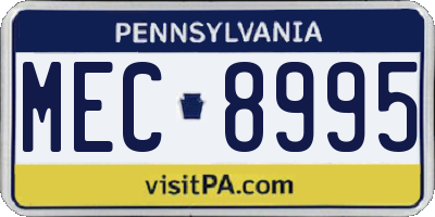 PA license plate MEC8995