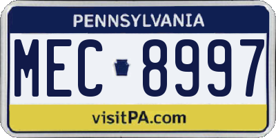 PA license plate MEC8997