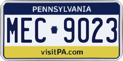 PA license plate MEC9023