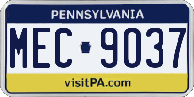 PA license plate MEC9037
