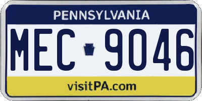 PA license plate MEC9046