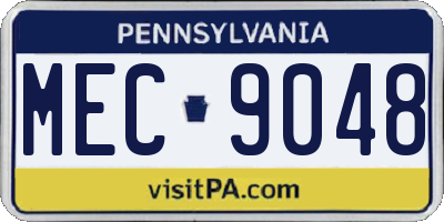 PA license plate MEC9048