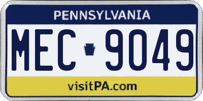 PA license plate MEC9049