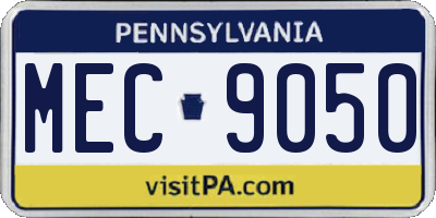 PA license plate MEC9050