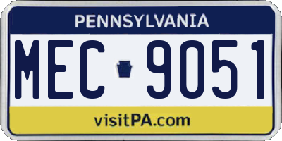 PA license plate MEC9051