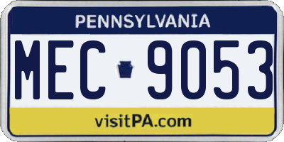 PA license plate MEC9053
