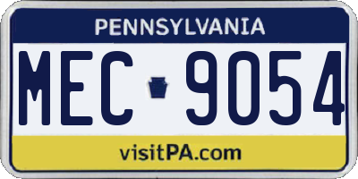 PA license plate MEC9054