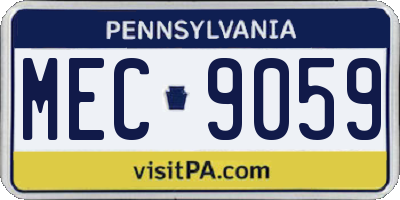 PA license plate MEC9059