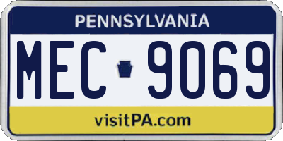 PA license plate MEC9069