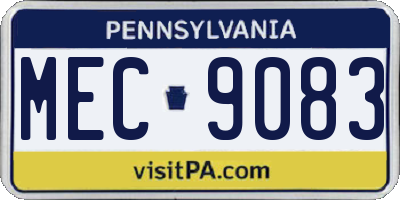 PA license plate MEC9083