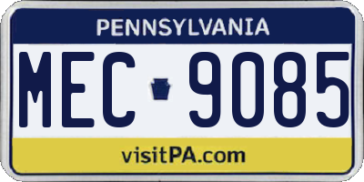 PA license plate MEC9085