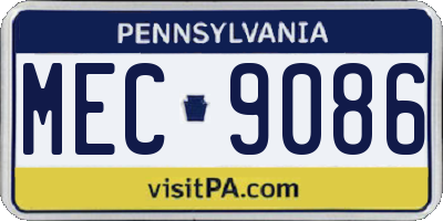 PA license plate MEC9086