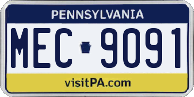 PA license plate MEC9091