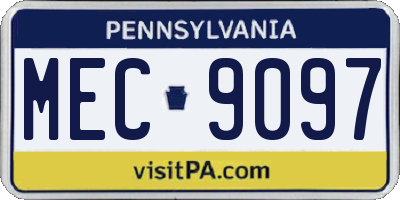 PA license plate MEC9097