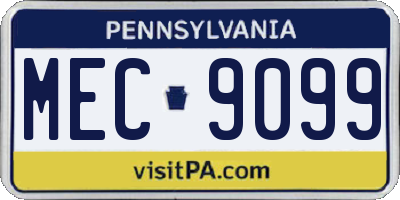 PA license plate MEC9099