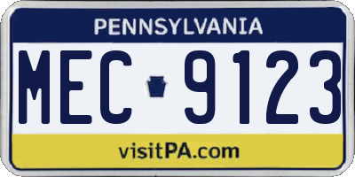 PA license plate MEC9123