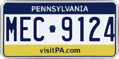 PA license plate MEC9124