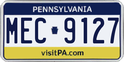 PA license plate MEC9127