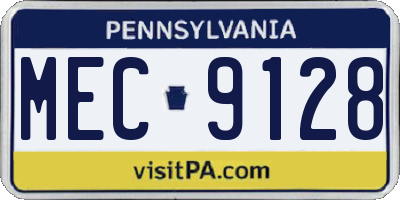 PA license plate MEC9128