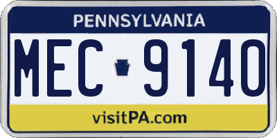 PA license plate MEC9140