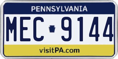 PA license plate MEC9144