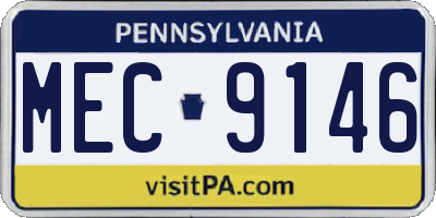 PA license plate MEC9146