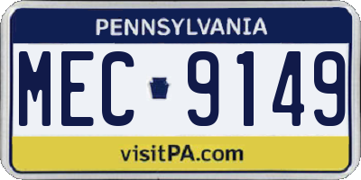 PA license plate MEC9149