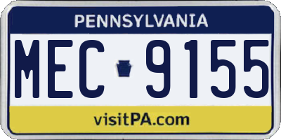 PA license plate MEC9155
