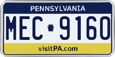PA license plate MEC9160