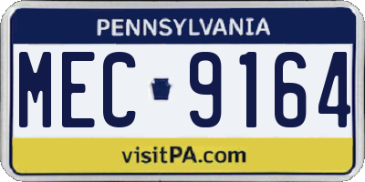 PA license plate MEC9164