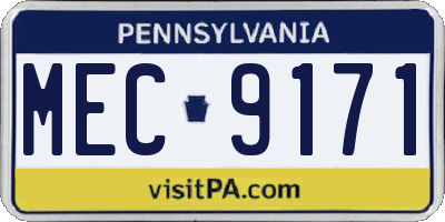 PA license plate MEC9171
