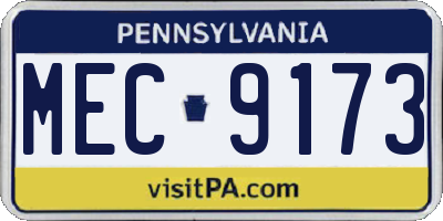 PA license plate MEC9173