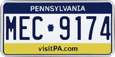 PA license plate MEC9174