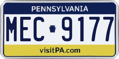 PA license plate MEC9177