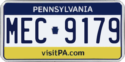 PA license plate MEC9179